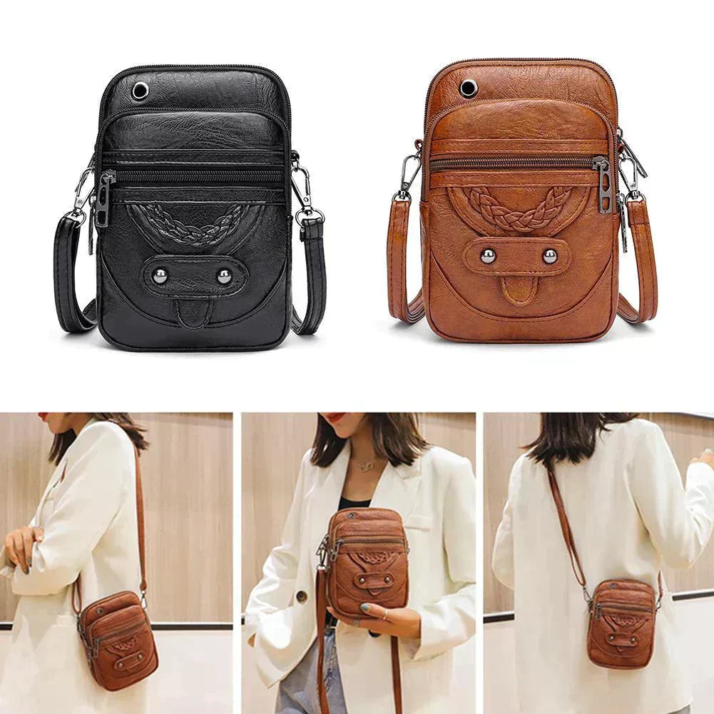 Vellana's Vintage Elegance | Vegan Leather Shoulder Bag